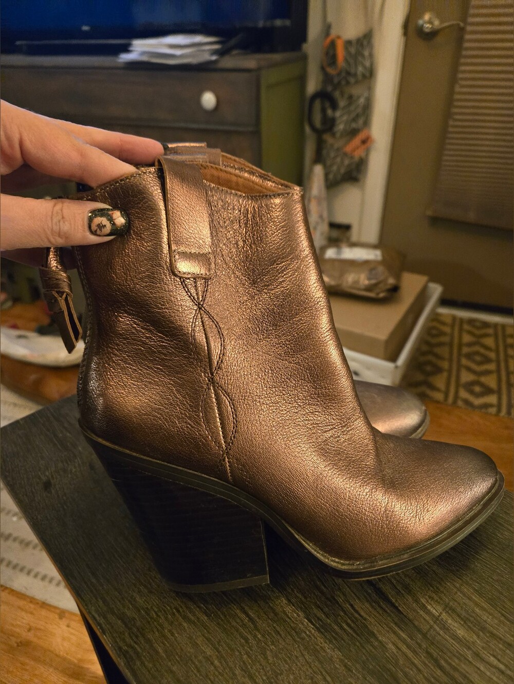 Franco Sarto Germaine Western Boot in bronze Size 8.5